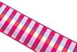 Sweet Spring Pink, Blue and Yellow Plaid Holiday, Wedding Ribbon 2.5" x 60 Yards