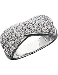 14K White Gold Diamond Crossover Ring - 1.50 Ct. -- LIFETIME WARRANTY