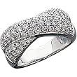 14K White Gold Diamond Crossover Ring - 1.50 Ct.