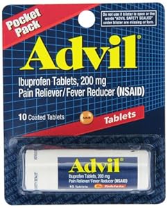 Advil Pain Reliever/Fever Reducer Tablets, 200 mg, 10-Count Pocket Packs (Pack of 12)