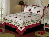 Lady Bug Yard Full / Queen Quilt with 2 Shams