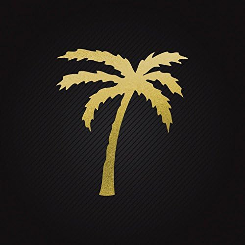 Stickers Coconut Tree Weatherproof Motorbikes Activity Permanent Sai Matte_Gold (5 X 4.49 In)