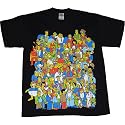 Simpsons Crowd with Glow in the Dark Homer Mens T-Shirt