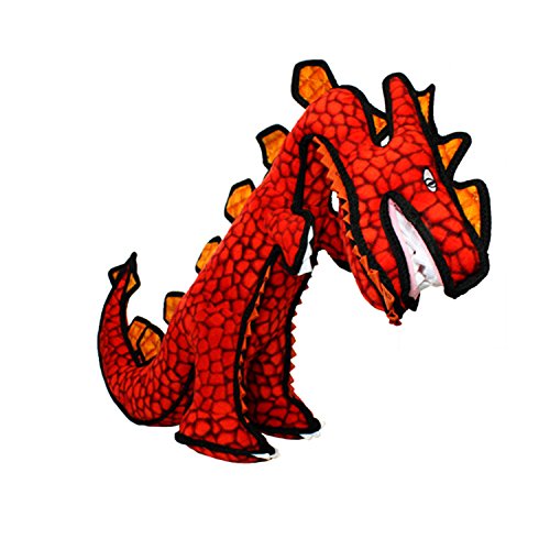 TUFFY - World's Tuffest Soft Dog Toy - Dinosaur Destructosaurus - Multiple Layers. Made Durable, Strong & Tough. Interactive Play (Tug, Toss & Fetch). Machine Washable & Floats