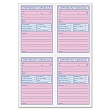 Tops 5 1/2 x 3 7/8 Inch 100-Page Phone Message Book with Fax/Mobile Section (4009)