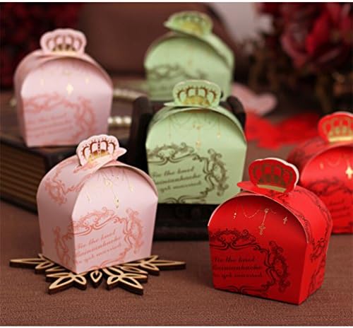 Wantop 100Pcs Crown Candy Box Decorative Wedding Party Favors Decorative Box - Green