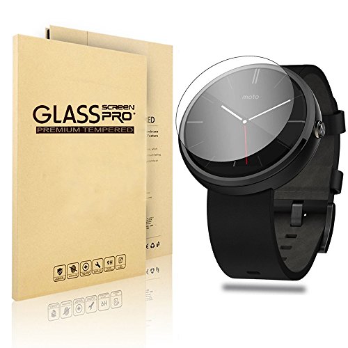 Motorola Moto 360 Watch Screen Protector,VIMVIPÂ® Edge Tempered Glass Smartwatch Protective Film Screen Protector Compatible for Motorola Moto 360 Smart Watch (Moto 360)