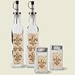 Fleur de Lis gift set Artworks olive oil bottles ~ set of 2 bottles with matc...