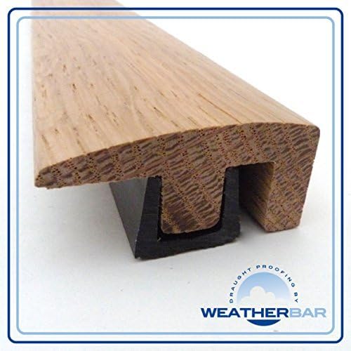 Solid Oak Unfinished Height Adjustable End Flooring Profile, Threshold Cover Strip, Door Bar, Suitable for 15-18mm Floors by Weatherbar