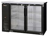 Kegco Commercial Back Bar Cooler Refrigerator with Two Glass Doors