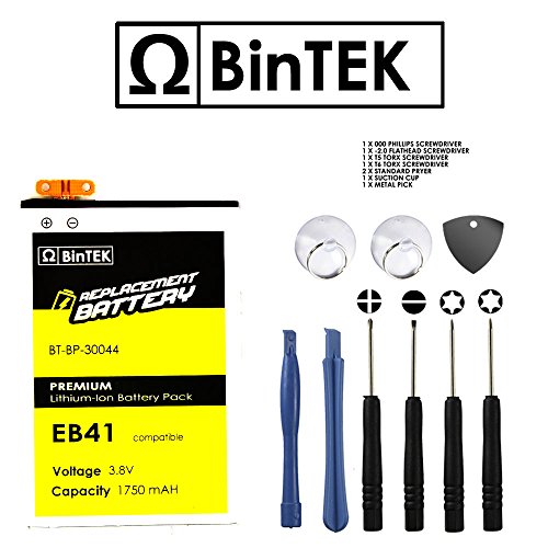 BinTEK Brand Motorola Droid 4 Battery Replacement / Photon Q Battery 1750mAh Li-Ion Premium EB41 Battery with Phone Repair Tools / Compatible with XT894, XT897 Verizon BinTEK Brand Motorola Droid 4 Battery Replacement / Photon Q Battery 1750mAh Li-Ion Premium EB41 Battery with Phone Repair Tools / Compatible with XT894, XT897 Verizon