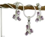 Amethyst jewelry set, 'Mystical Blooms' 16 L