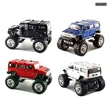 Set of 4 Cars: 5" 2008 Monster 4x4 Hummer H2 SUV 1/40 Scale