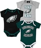 Philadelphia Eagles Newborn Team Color 3 Piece Foldover Neck Creeper Set