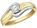 Diamond Engagement Ring: 14K Yellow and White Gold 2/5 Carat (ctw)