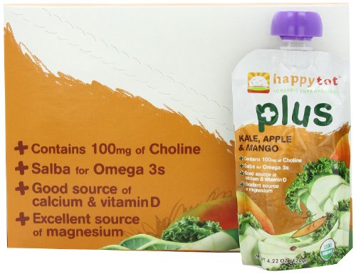 Happy Tot Plus Organic Baby Food, Kale, Apple 