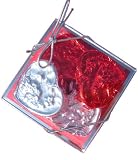 Chocolate Hearts, foil wrapped in a clear gift box