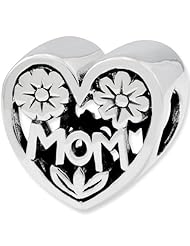 Reflection Beads Silver Mom Flowered Heart Family Bead