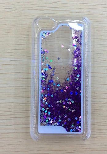 5c Case,iPhone 5c Case,GUANGHE Creative Design Flowing Liquid Floating Glitter Sparkle Stars Hard Case For iPhone 5c (Purple)