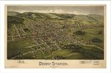 Historic Derry Station, Pennsylvania, c. 1900 (S) Panoramic Map Poster Print Reprint Giclee
