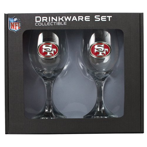 Sports NFL 49ERS 14 oz. Wine Glass Set of 2/Glass