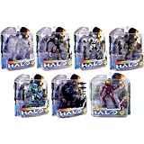 Halo 3 McFarlane Toys Series 5 2009 Wave 2 Set of 7 Action Figures Includes Exclusive Crimson Spartan!