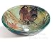 112e Double Layers Glass Sink W. Bird Picture Art Pattern