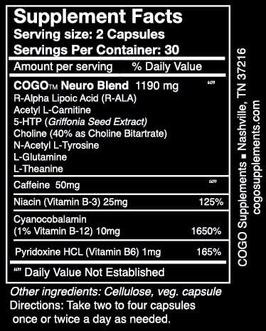 UR-BRAIN by COGO Supplements: Cognitive performance, focus/memory, mental drive (nootropic)