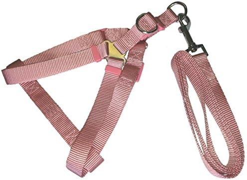 Dog Halter Harness and Leash Set By Zone 70 (Pink, Medium)