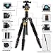 PowerLead PLQ-666 Professional Portable Magnesium Aluminium Alloy Tripod Monopod & Ball Head SLR Camera Canon Nikon Petax Sony Tripod-Black+Orange