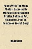 Pages with Too Many Photos: Sabretooth, Mars Reconnaissance Orbiter, Balinese Art, Rashomon, Path 15, Pembroke Welsh Corgi-