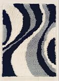 100% Modified Acrylic Black/White Shag Rug ASD44 (8' x 11')