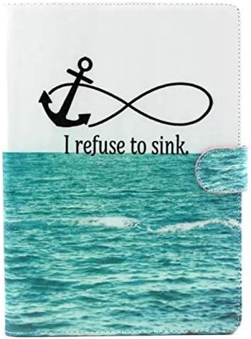 iPad Air 2/iPad 6 Cute Case, Noarks Ceslysun PU Leather Wallet Flip Protection Case with Stand for iPad Air 2 (A-Refuse to Sink)