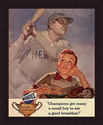 'BOY EATING CEREAL' Classic Wheaties Babe Ruth art FRAMED PRINT 20x24
