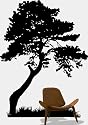 Vinyl Wall Art Decal Sticker Tree Leaves Grass Decoration Huge 54"x72"