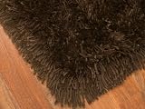 "Euro" Shag Rug 4 x 6 - Espresso, Soft and Extra Thick Twisted Acrylic Yarn, Hand Tufted, Cotton Backing