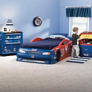 Stock Car Twin Bed, Tool Chest Dresser and Toy Box