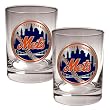 New York Mets MLB 2pc Rocks Glass Set - Primary Logo by Great American Products