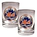 New York Mets MLB 2pc Rocks Glass Set - Primary Logo by Great American Products