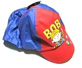 Childrens/Kids Red Blue Bob the Builder Cap with back flap
