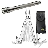 Produkt-Bild: Outdoor Set 13, bestehend aus: Leatherman Wave inklusive Lederholster, Mag-LED Mini LED 2AA titan-grau inklusive Batterien
