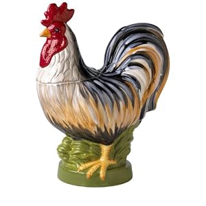 Pfaltzgraff Margarita Rooster-Shaped Earthenware Cookie Jar by