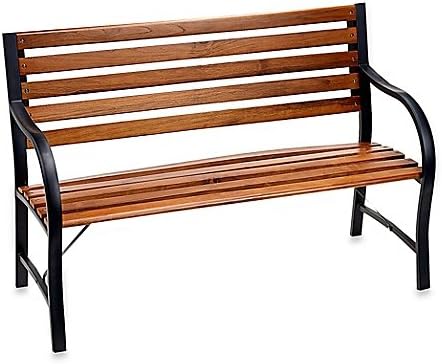 Wood and Metal Garden Bench