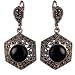 Drop-earrings Silver and Onyx Jewelry 1.25 Inches