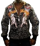 CHRISTIAN AUDIGIER Ed Hardy Rock Platinum Mens Hoodie Hooded Sweatshirt