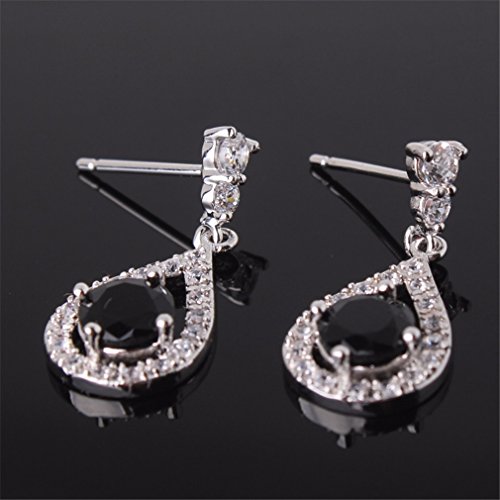 GULICXWeddding Earrings for Bride Bridesmaid, Silver Plated Cubic Zirconia Dangle Earrings for Women