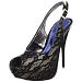 Luichiny Women's Mystic Sky Peep Toe Platform Pump,Black/Gold,9 M US