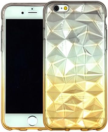 Slickmade Ultra Slim Soft iPhone 6 Case All Clear Transparent Lucid Golden Gradient Ramp Color Colorful Apple iPhone 6 Case (4.7-inch) Scratch Resistant Clear Cover TPU Bumper for iPhone 6 (Pink and Green) (4.7-3DD-FENH)