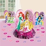 Amscan Disney Sparkle Princess Birthday Celebration Party Table Decorating Kit, Multicolor
