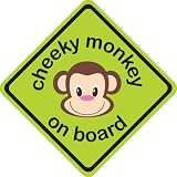 Cheeky Monkey 3D Car Sign, Baby on Board sign made of thick EVA foam